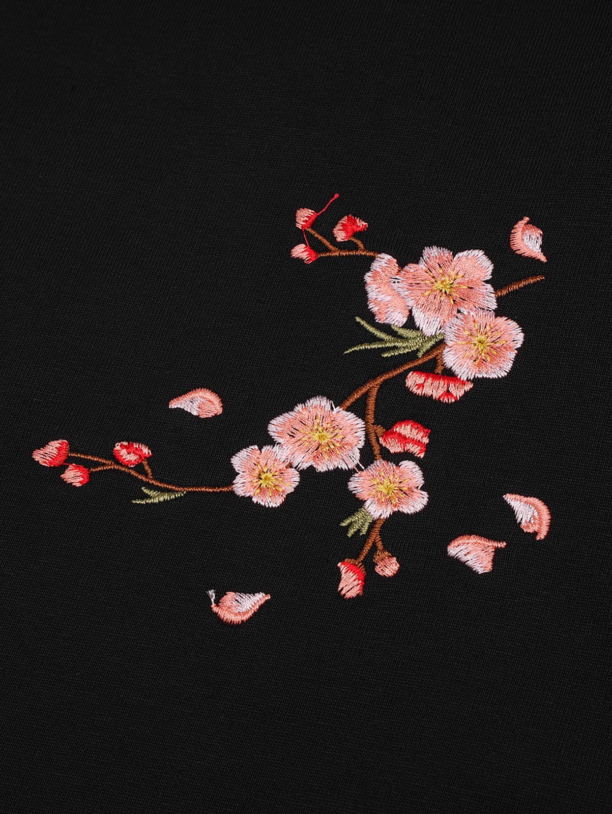 Niepce Men's Sakura Flowers Embroidery Tee Japanese Streetwear T-Shirt gallery