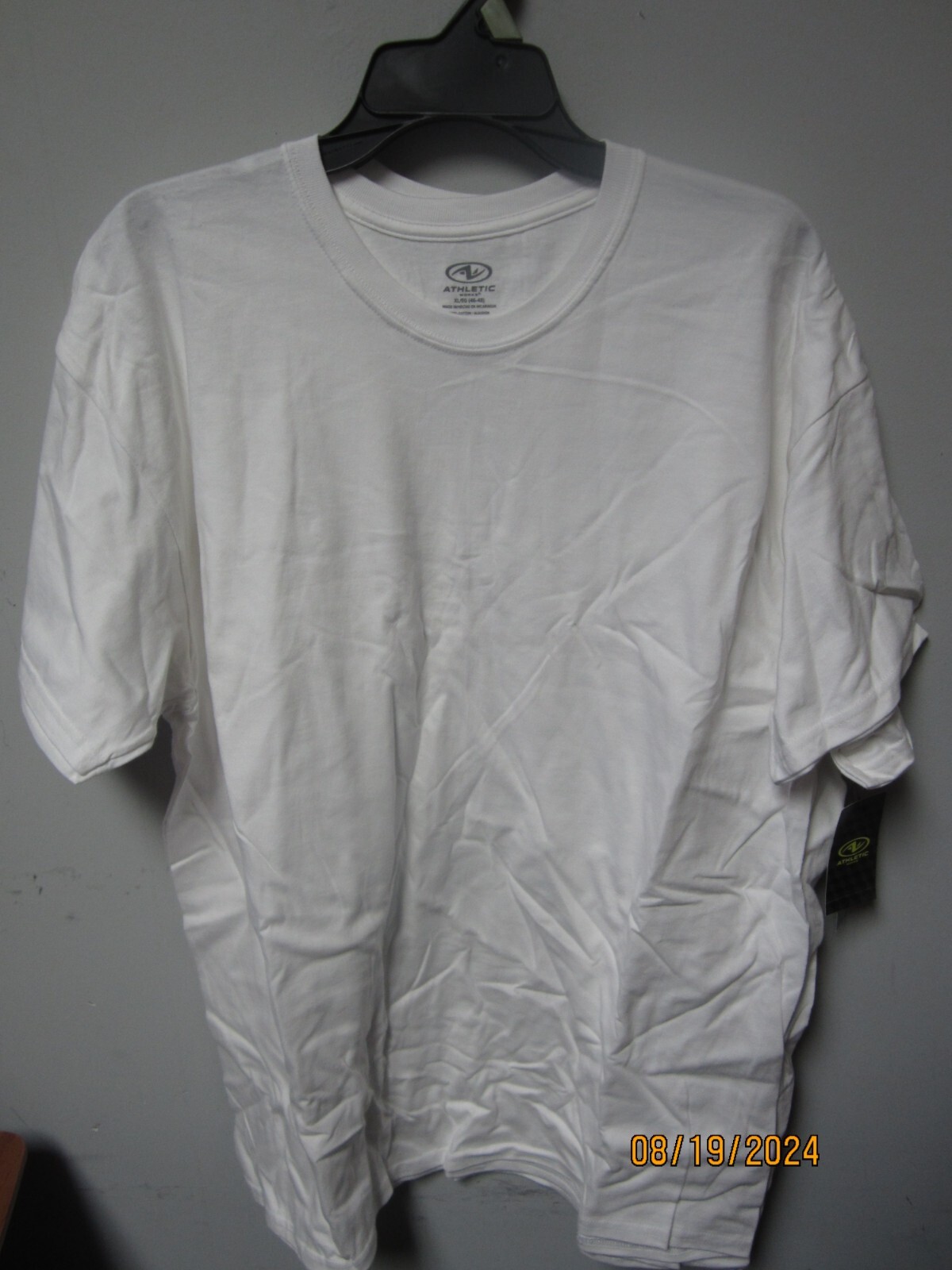 Athletic Works Men's White Cotton T-Shirt Size XL (46-48) LOT OF 2! gallery