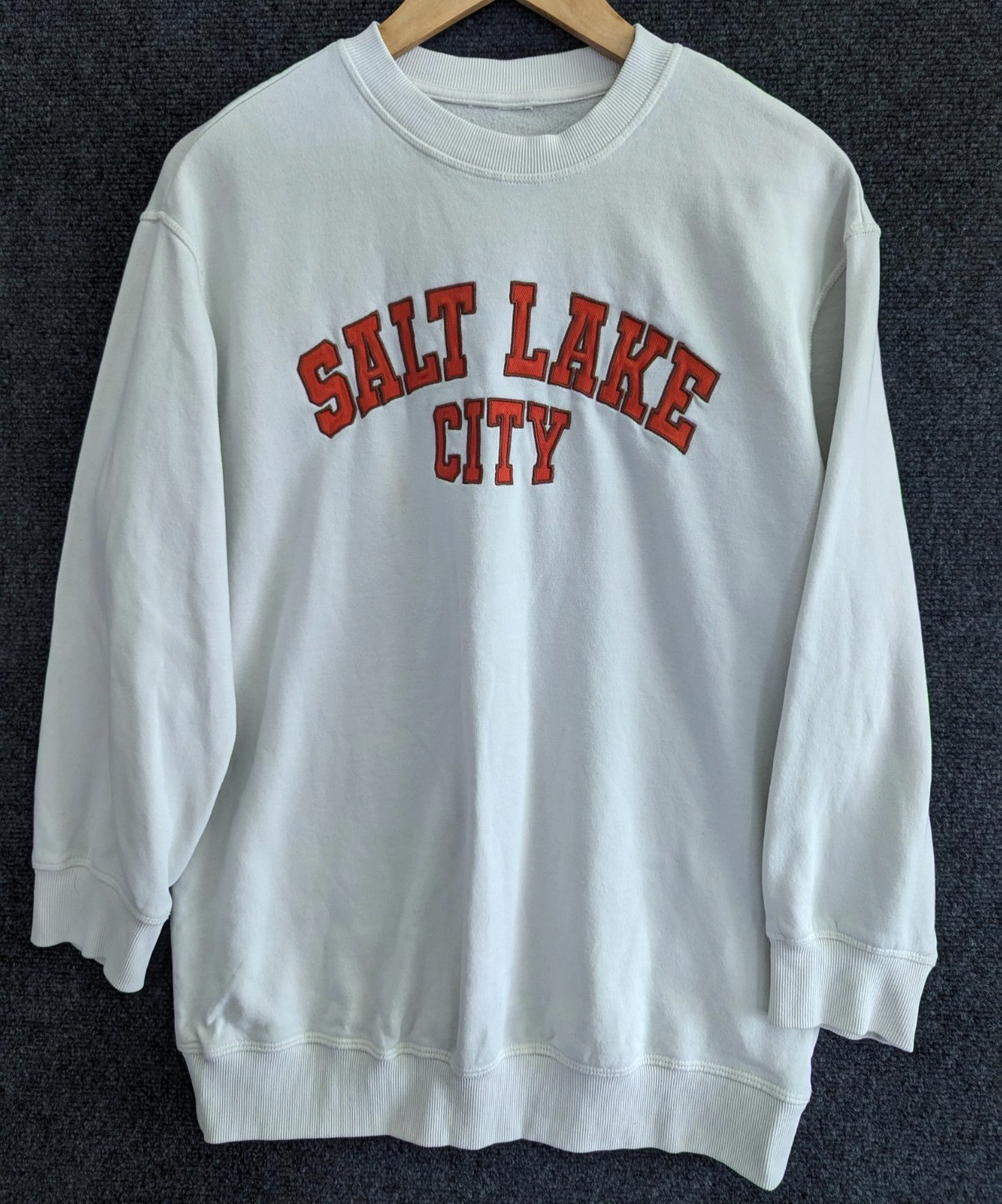 Y2K Salt Lake City Utah Long Sleeve TShirt Graphic Mens XL White Travel Souvenir gallery