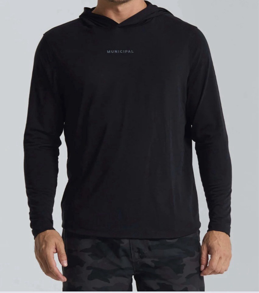 Municipal Men’s Sport Utility Long Sleeve Hooded T-Shirt Black XL NEW W/TAGS gallery