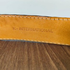 【intage Python】Luxury Python Leather Dress Belt, Made in Italy
