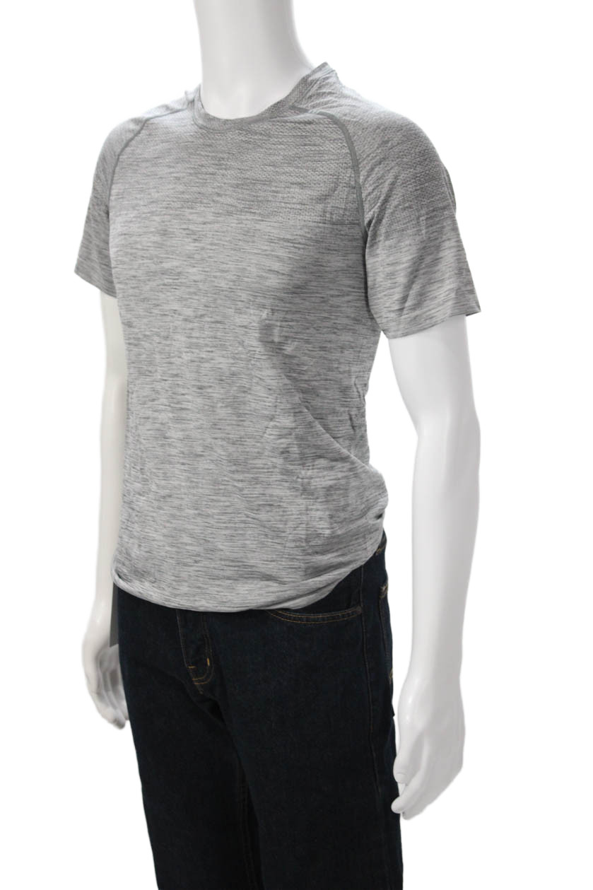 Lululemon Mens Gray Nylon Blend Crew Neck Short Sleeve T-Shirt Size S gallery