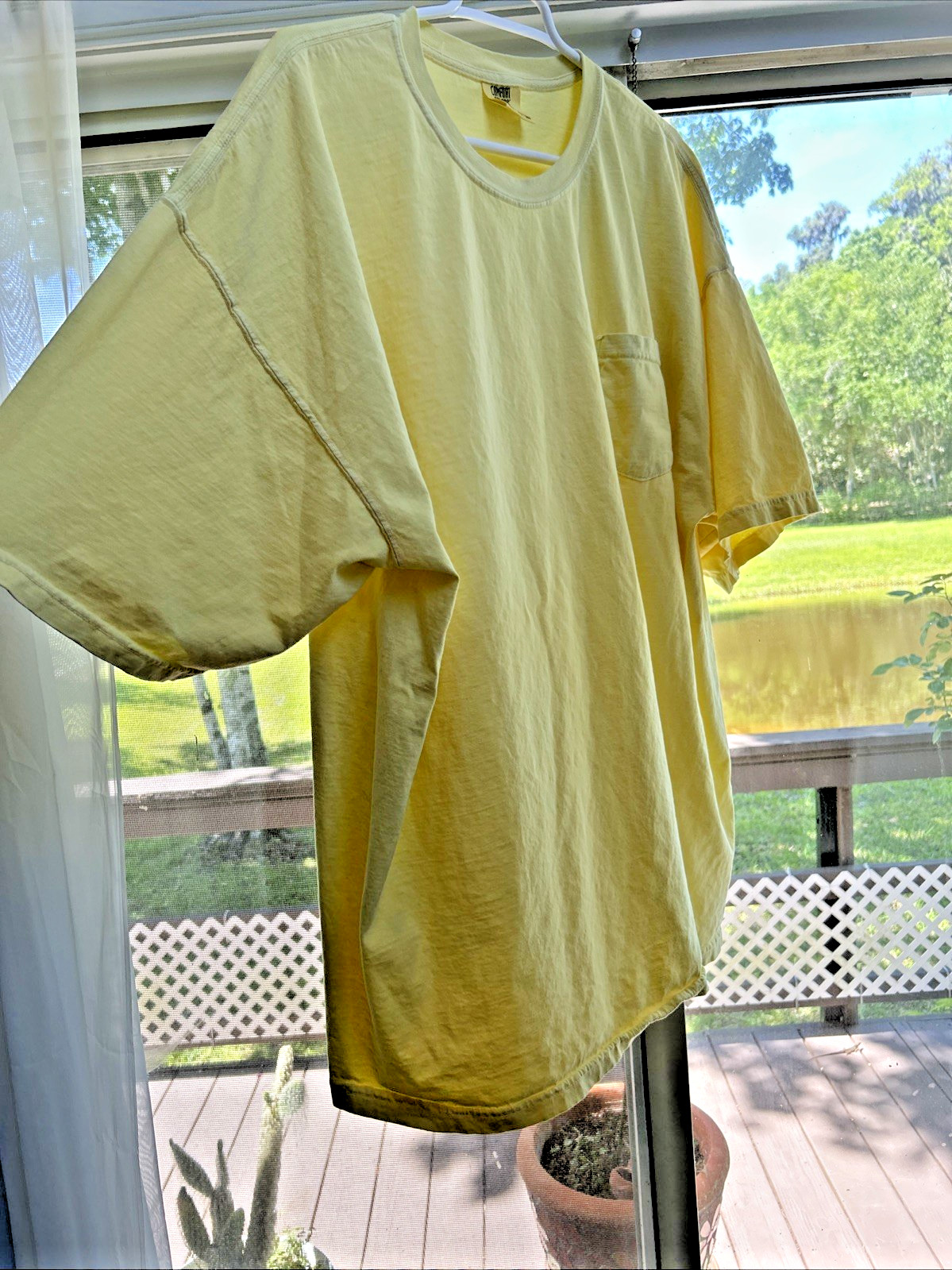 Comfort Colors Yellow Pocket Tee Unisex Short Sleeve Heavyweight T-shirt 3XL
