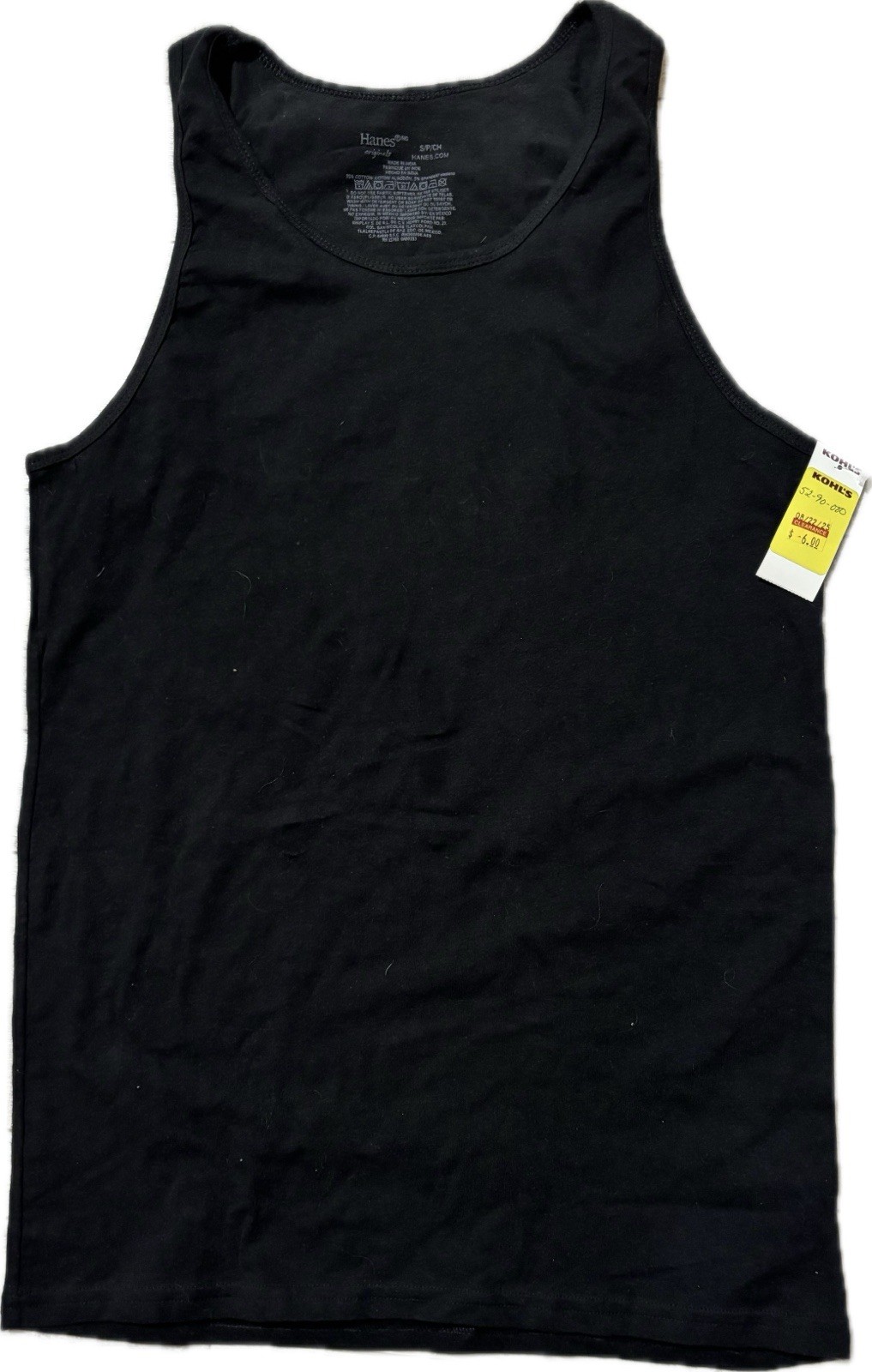 NEW No Pkg Men's Hanes Small Black Stretch Tank Top/Crew Neck T-Shirt Undershirt gallery
