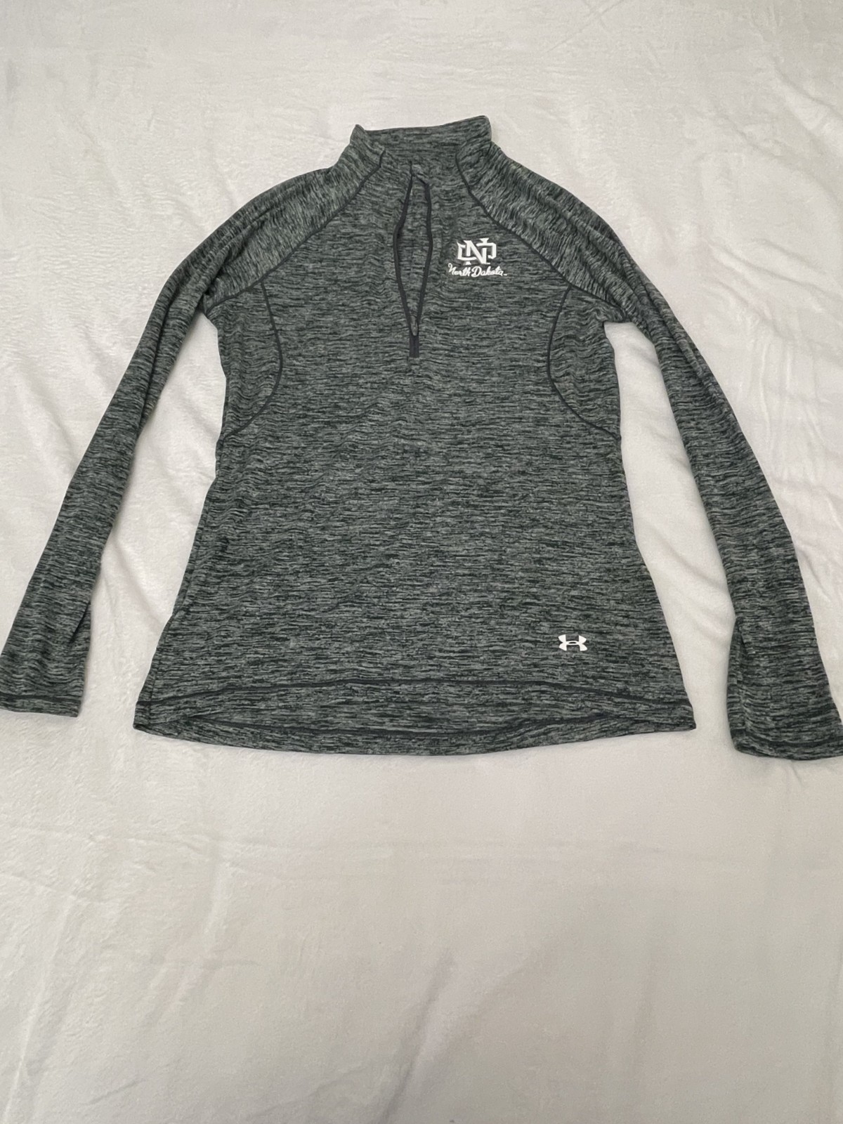 Under Armour Men Long Sleeve Semi-Fitted Heat Gear Size Medium Grey Green gallery