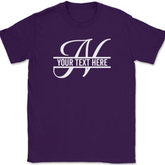 Letter N Monogram Your Text Here Custom T-Shirt Personalize Family Tee