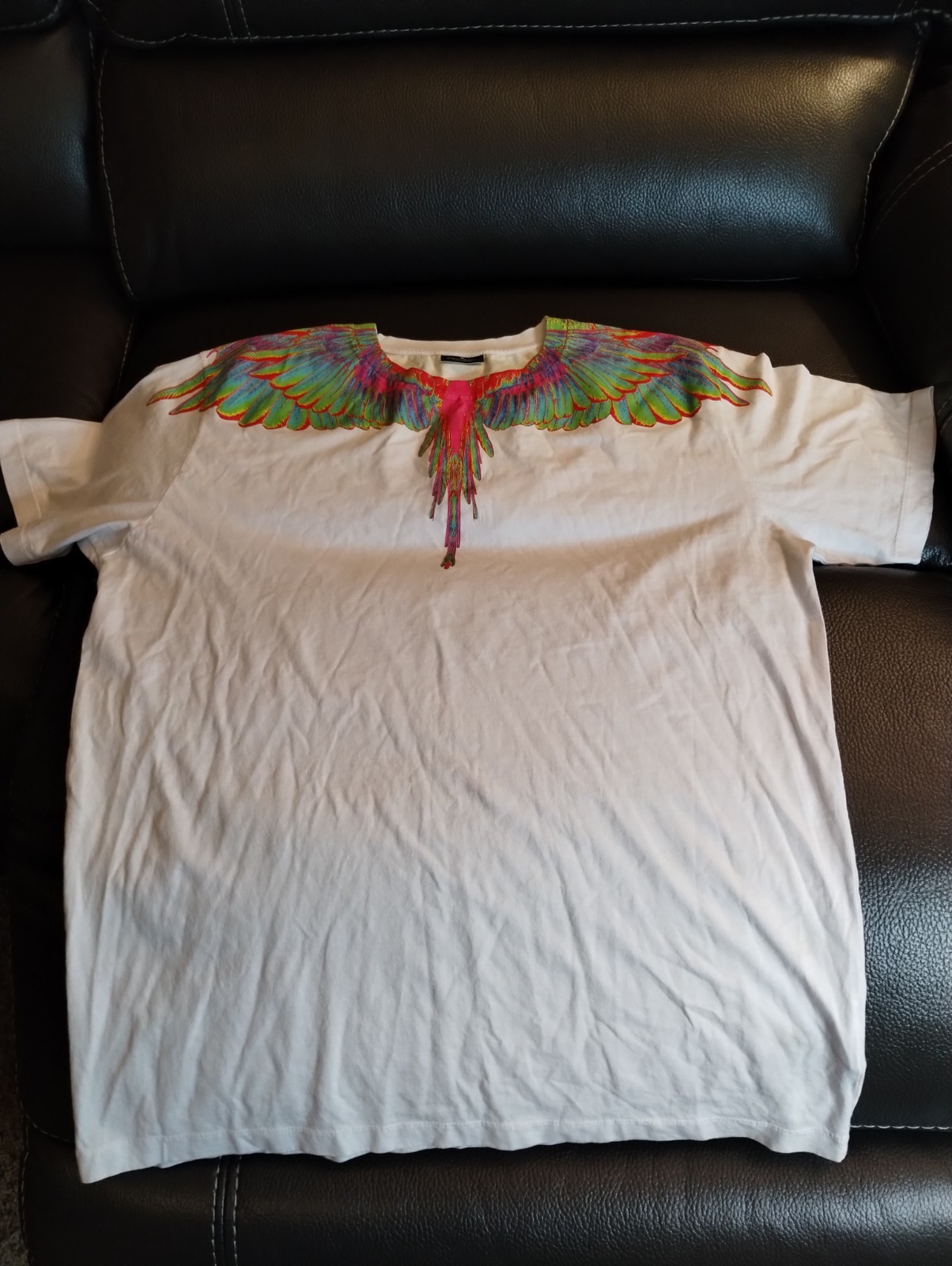 Marcelo Burlon County of Milan Men's XL T-Shirt White Multi-Color Wings NWOT gallery