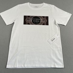 NWT Saturdays NYC White Mosaic Block Short Sleeve Crew Neck Shirt Men’s Size S