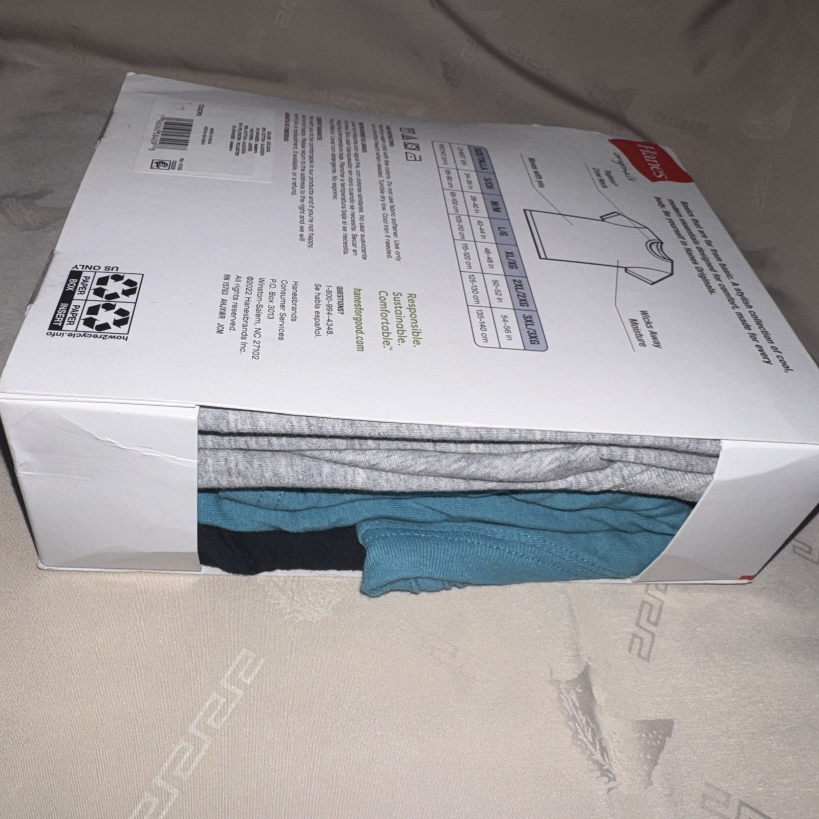 Hanes Originals Men’s Stretch T-Shirts 3 Pack Size L 42-44” Soft Breathable NWT gallery