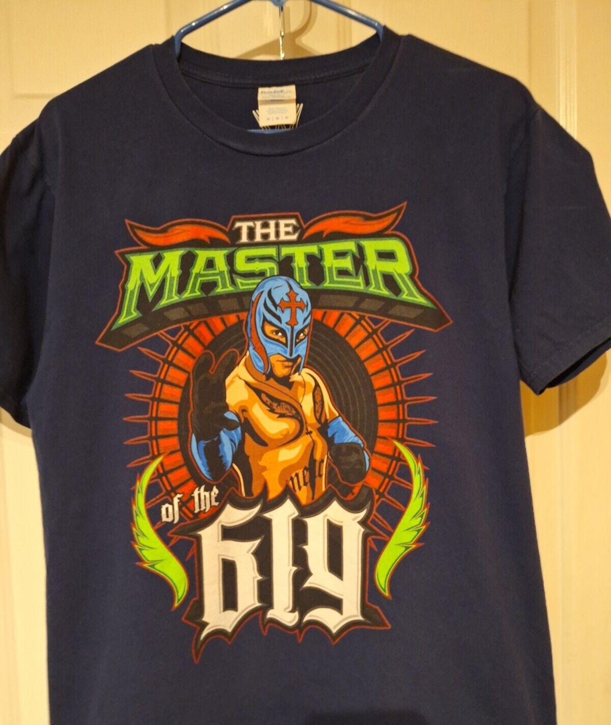 WWE 2018 Rey Mysterio Master of the 619 Wrestling T Shirt Blue Size M gallery