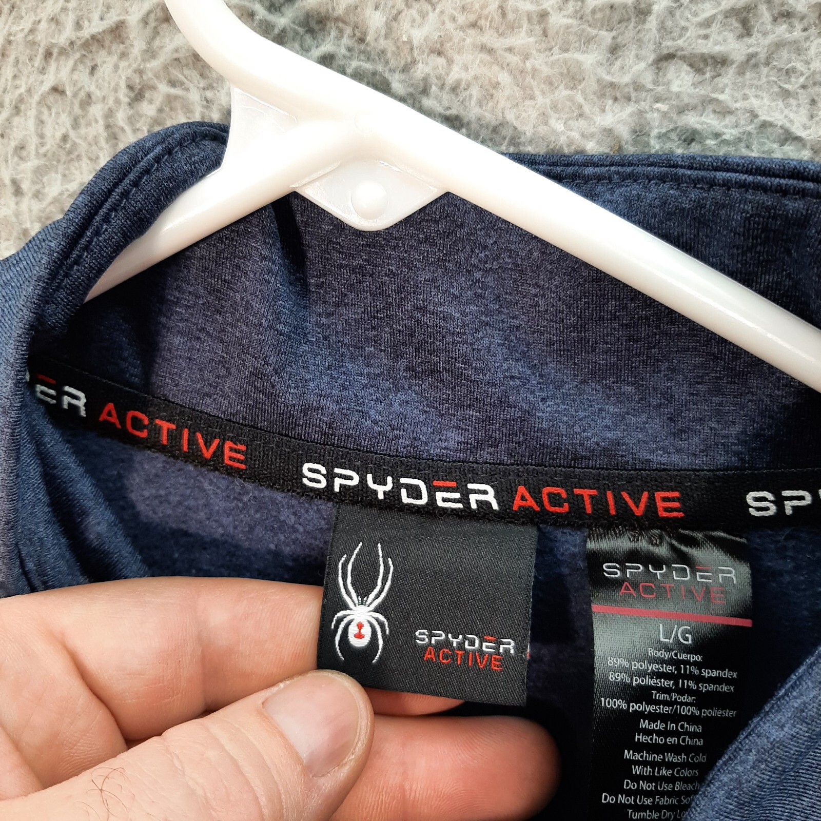 Spyder Shirt Adult Large Blue Black Proweb Athleisure Jogging Gym Sports Mens gallery