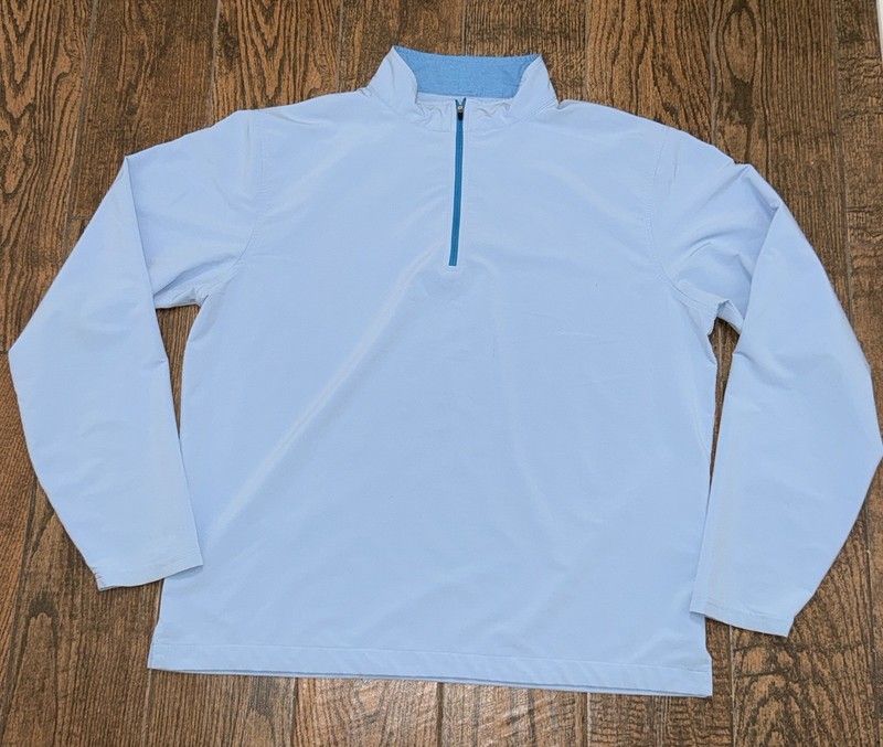 Peter Millar Mens E4 Wind Jacket Shirt 1/4 Quarter Zip Blue Size. XL