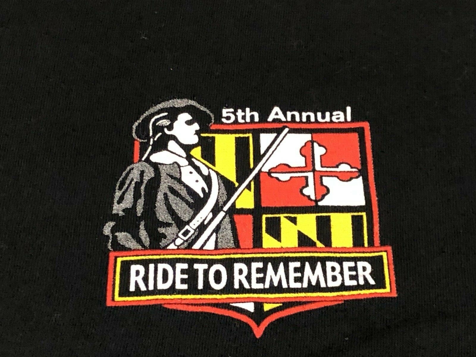 5th Annual Ride to Remember Flag Ride 2005 HD Baltimore Biker T-Shirt Black Sz M gallery