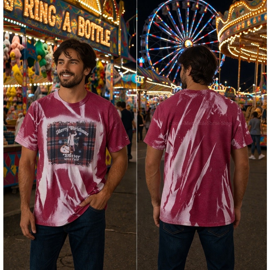 Merry Christmas Vacation Shlttr Was Full Red Tie Dyed T-shirt Men’s Small 34-36