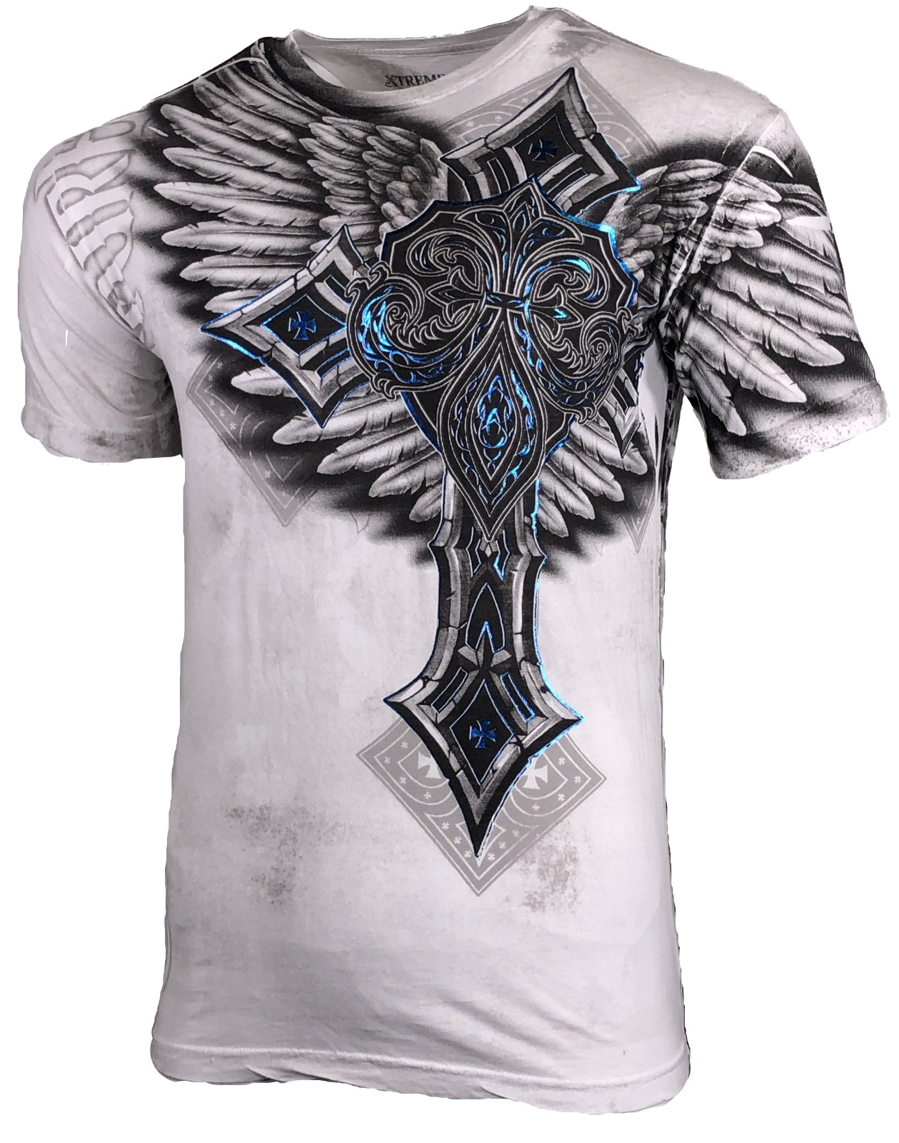 Xtreme Couture by Affliction Men's T-Shirt LAST BLOW White Biker Wings MMA gallery
