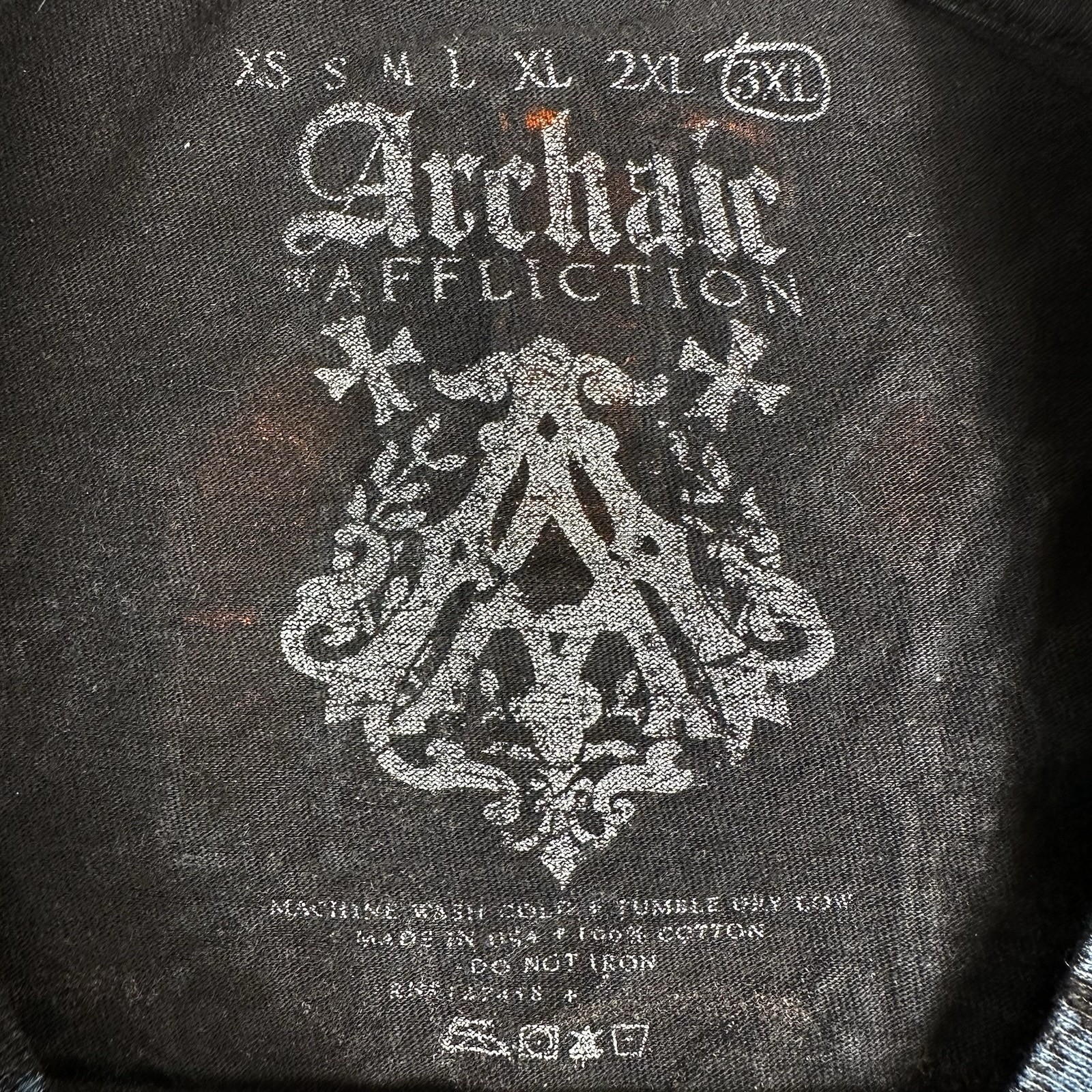 Vintage Affliction Archaic T Shirt Mens 3XL Grunge Punk Gothic Cross Y2K MMA USA gallery