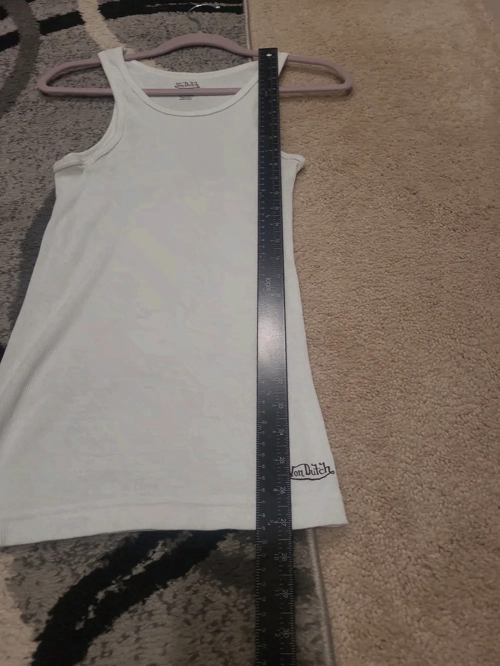 Von Dutch Originals Medium Mens Ribbed White Tank Slim Fit Scoop Neck gallery