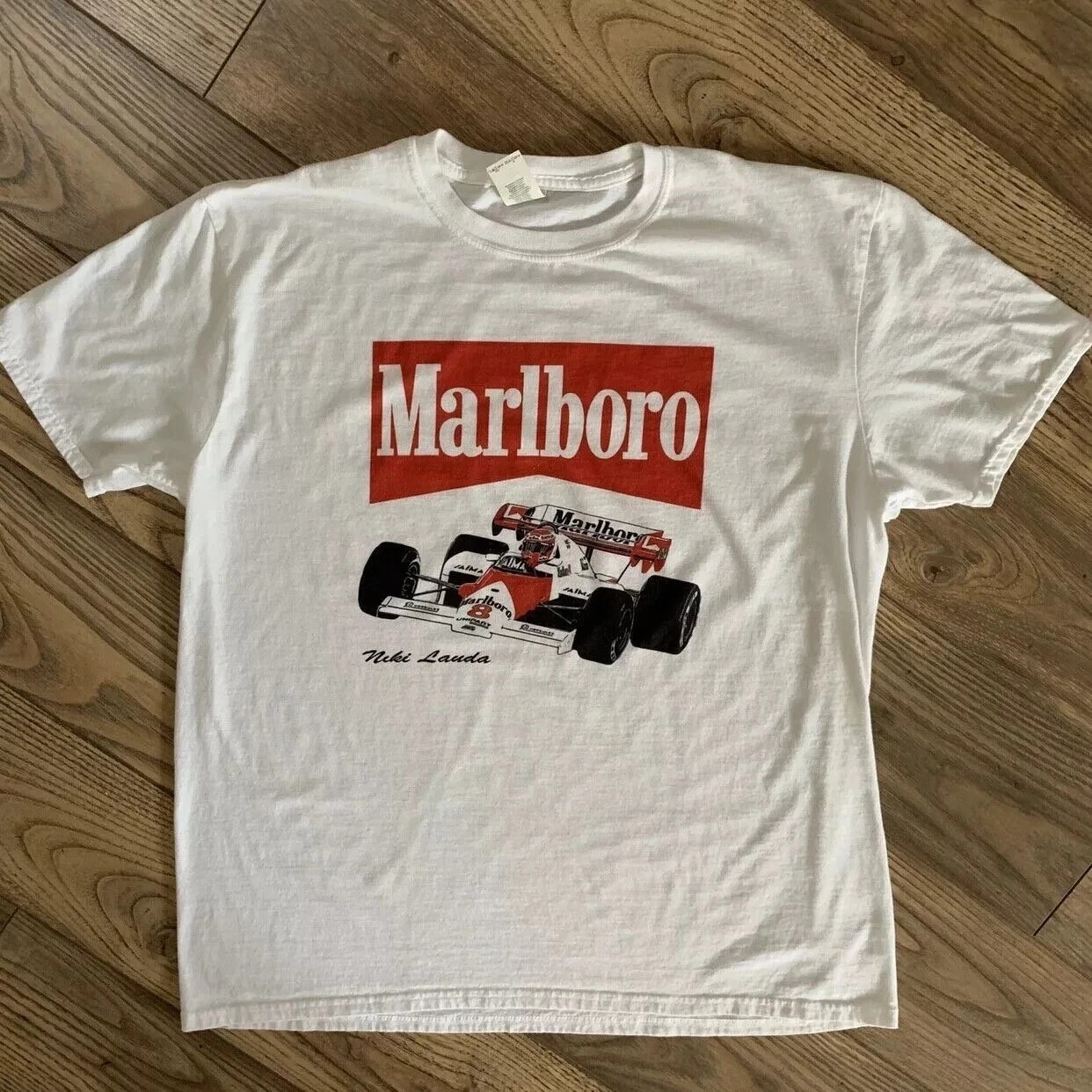 Mclaren Marlboro White short T shirt Niki Lauda Formula 1 Marlboro Unisex S-5XL gallery
