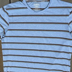 Light Blue Heather Varied Stripe Pima Cotton T-shirt