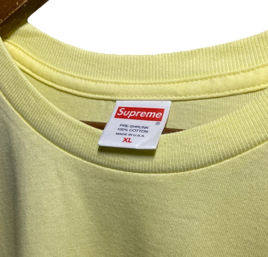 Supreme Pale Yellow Long Sleeve Blank Shirt Size XL NWOT Made In USA gallery
