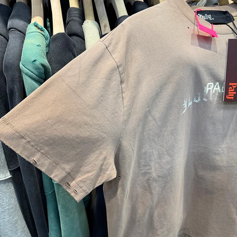 Faded Hollywood Motorcycle Font Paly Mens Beige Cotton T Shirt gallery