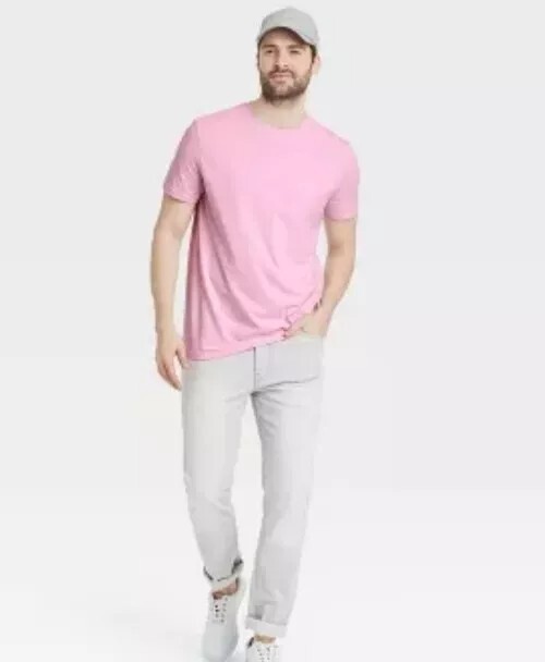 Goodfellow & Co Mens Short Sleeve Novelty T-Shirt Pullover - Pink Size Large gallery
