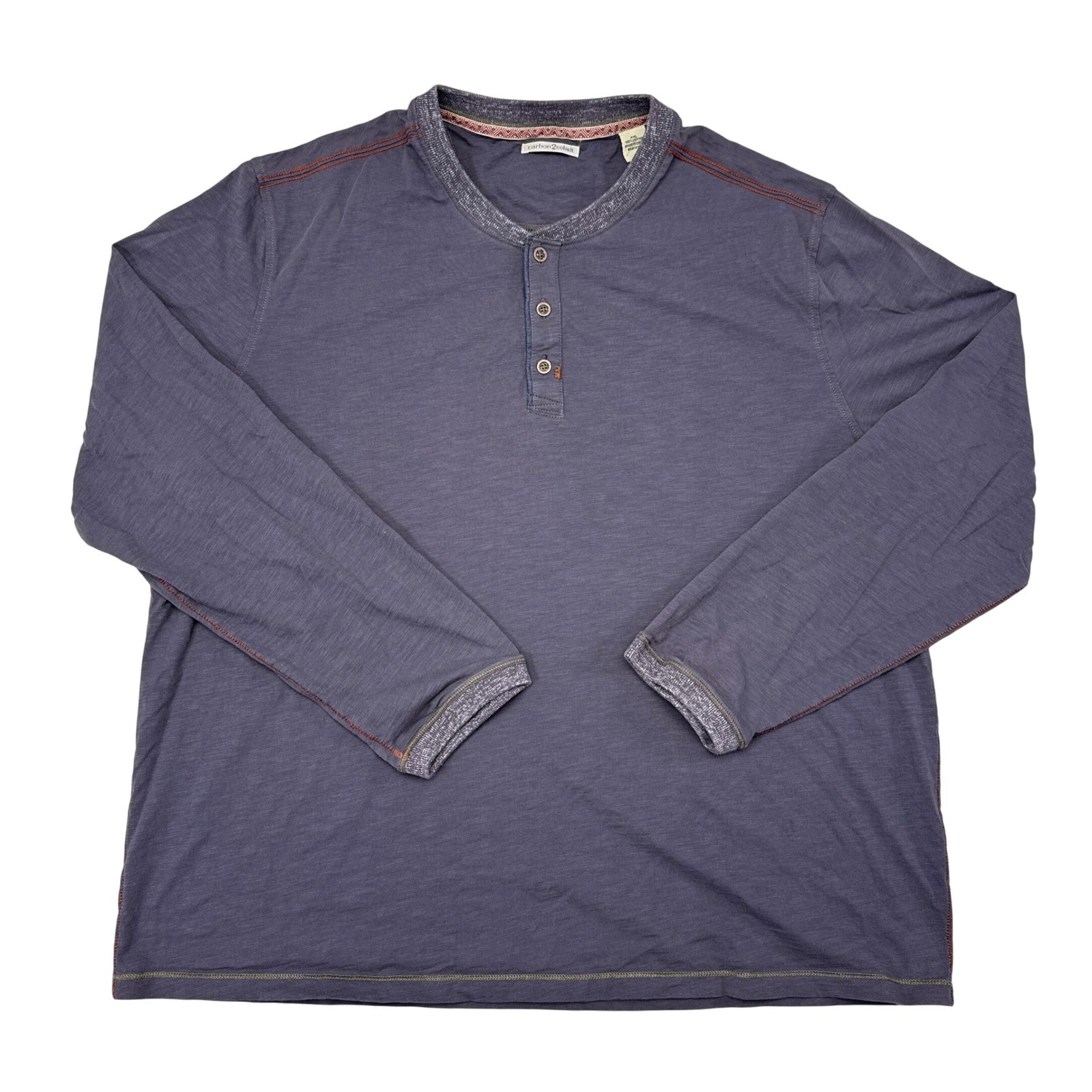 Carbon2Cobalt Henley Shirt Mens Size XXL Gray Long Sleeve Casual Menswear gallery