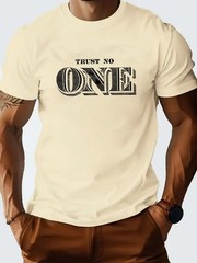 Camiseta Elegante Con Estampado De Letras Para Hombre Camisa Moda Vintagecasual