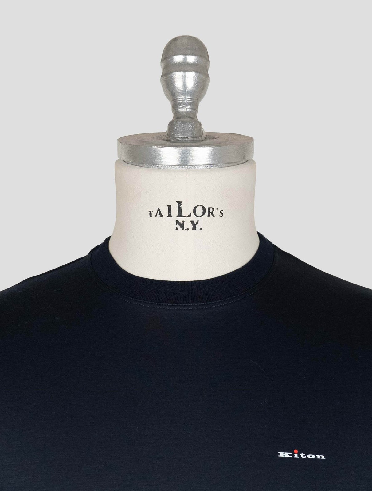 NEW KITON BLUE NAVY COTTON T-SHIRT EU 56 - US 46 - 2XL KMZ54 gallery
