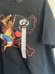Ripple Junction One Piece Monkey D. Luffy Red Skull Men Black Tshirt XL New