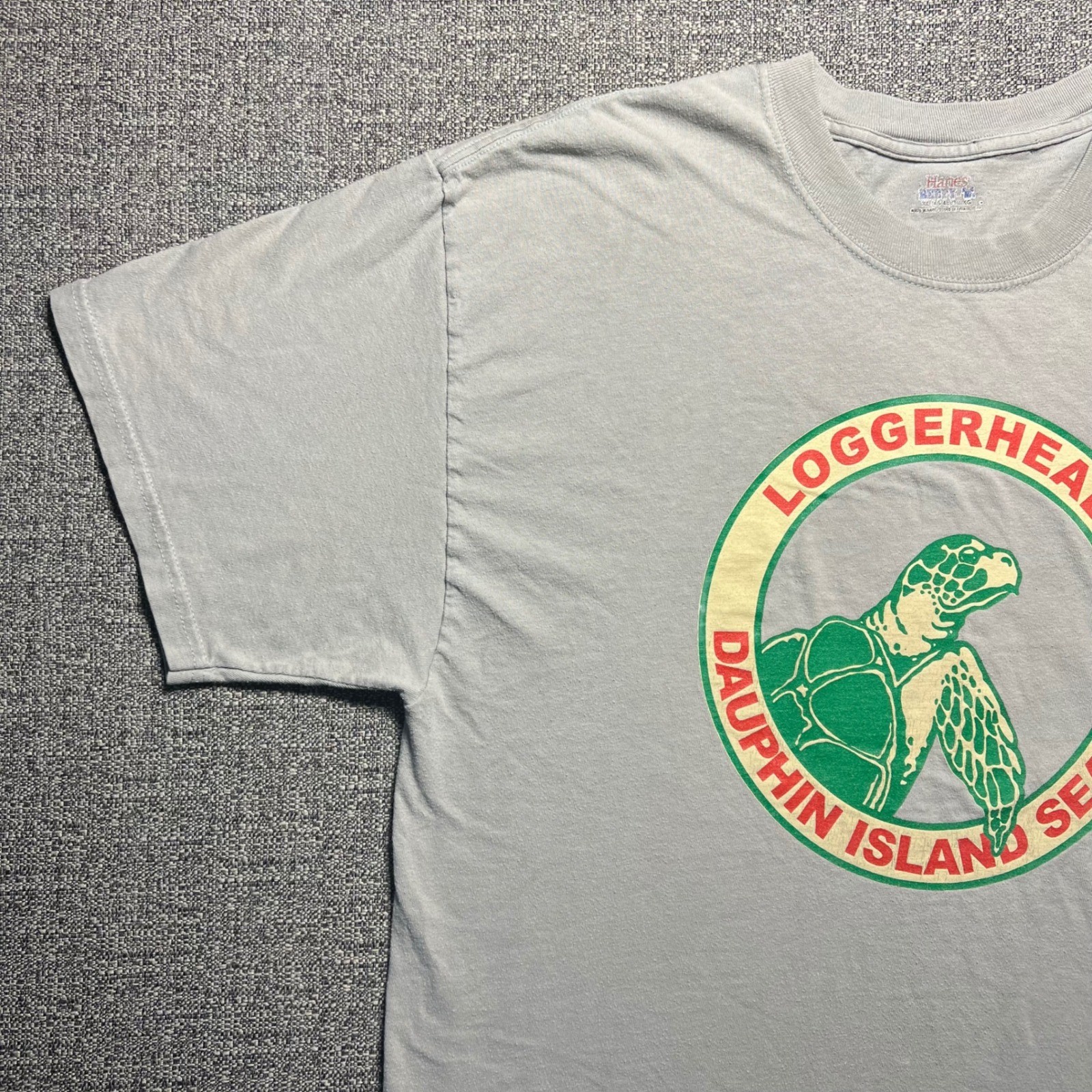 Vintage Dauphin Island Sea Lab Loggerhead Turtle T Shirt Grey XL Hanes Beefy T gallery