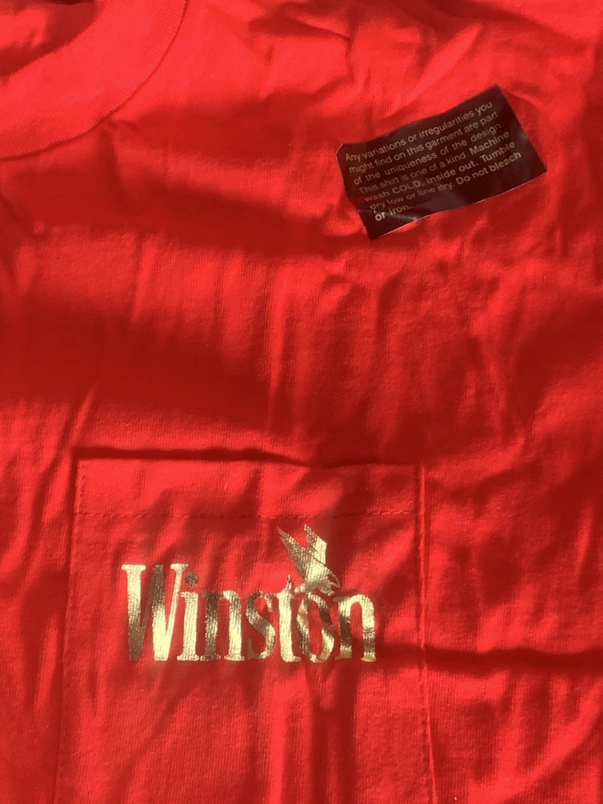 Vintage Winston Cigarettes T Shirt Men's XL Gold Eagle USA American Born 90s NIB gallery