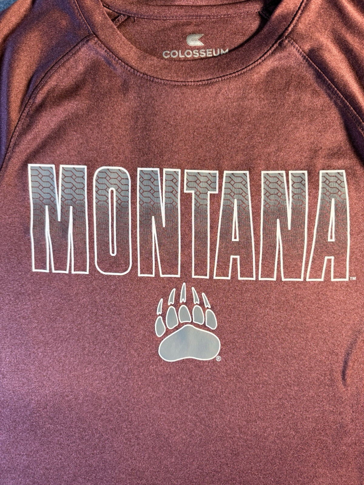 Montana T-Shirt Short Sleeves Color: Burgundy Metallic Size M See Notes – Flaw