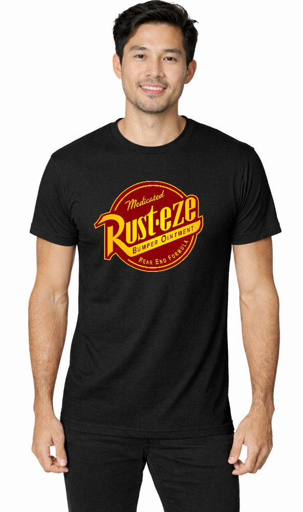 Rust-Eze Graphic T-Shirt | Vintage Cartoon Style Tee | Heather Tan Unisex Shirt