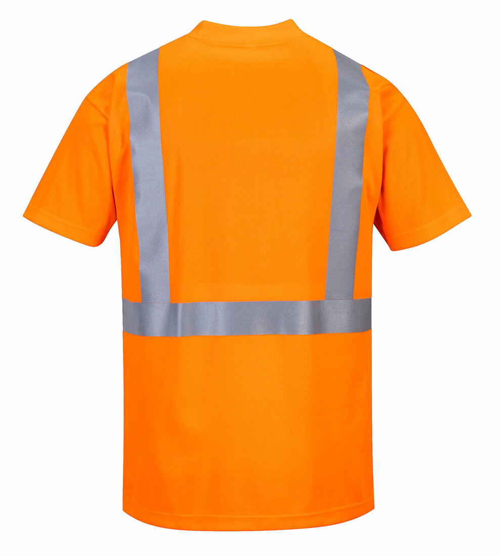 Portwest S190 Hi-Vis Reflective Safety Crew Neck T-Shirt with Chest Pocket ANSI gallery