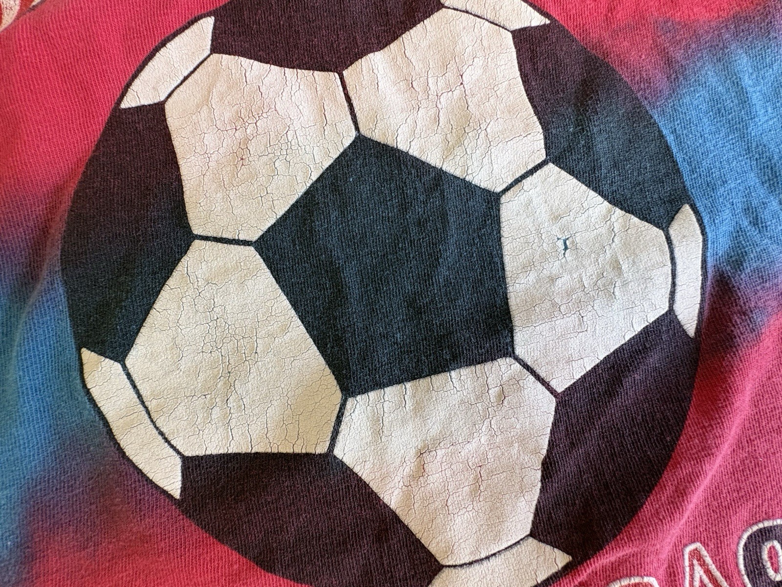 VTG 1994 World Cup USA Tie Dye T Shirt Soccer Red Blue Single Stitch Boxy XL gallery