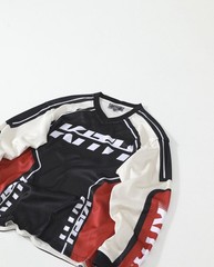 KITH Retro Color Block Laser Cut Racing Mesh Long Sleeve Tee Unisex