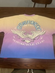 Gunzinii Premium Cracked Graphic Designer Shirt Embroidered Size Medium Boxy Fit