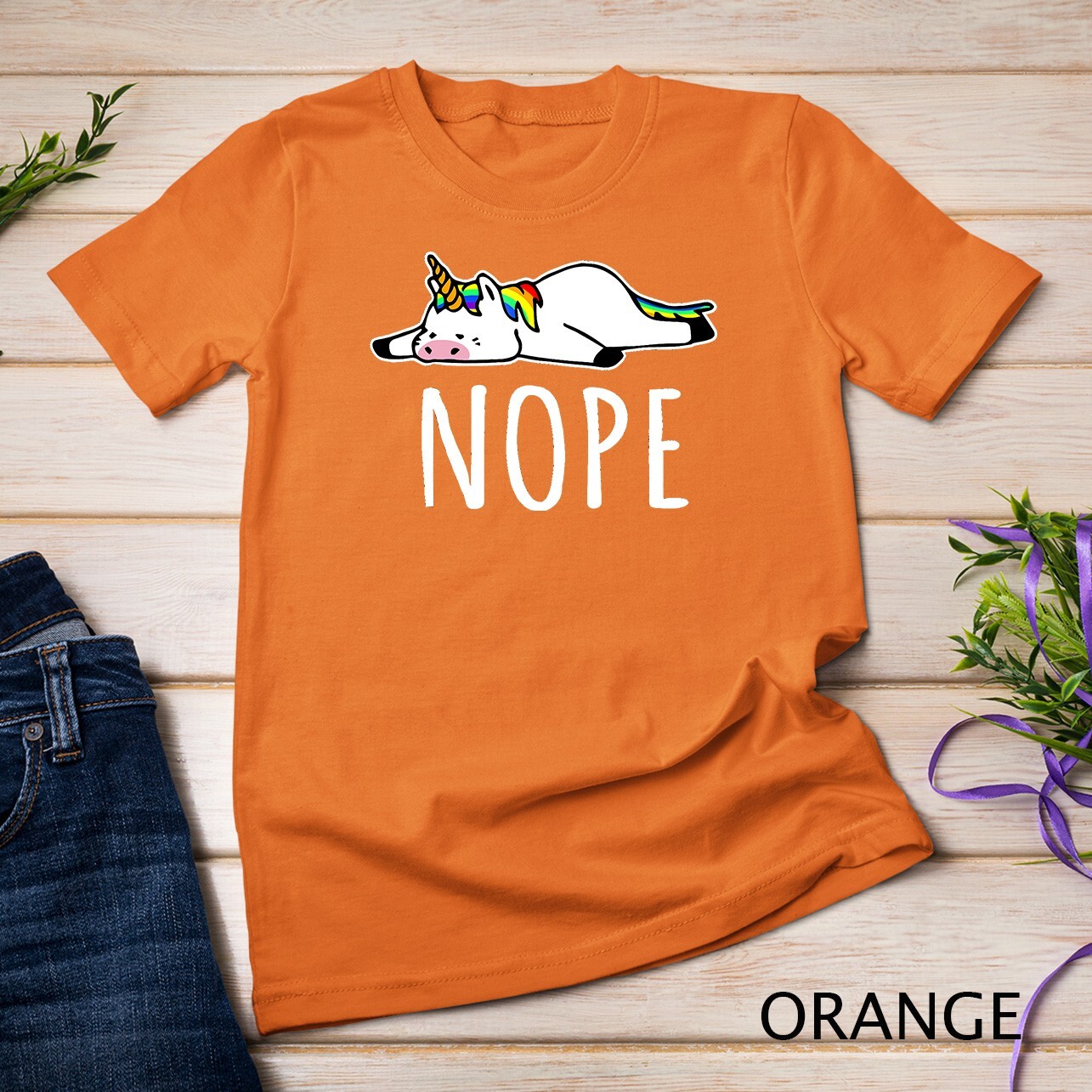 Nope Unicorn T-Shirt Nah Not Gonna Do It, Funny Lazy Gift Unisex T-shirt gallery