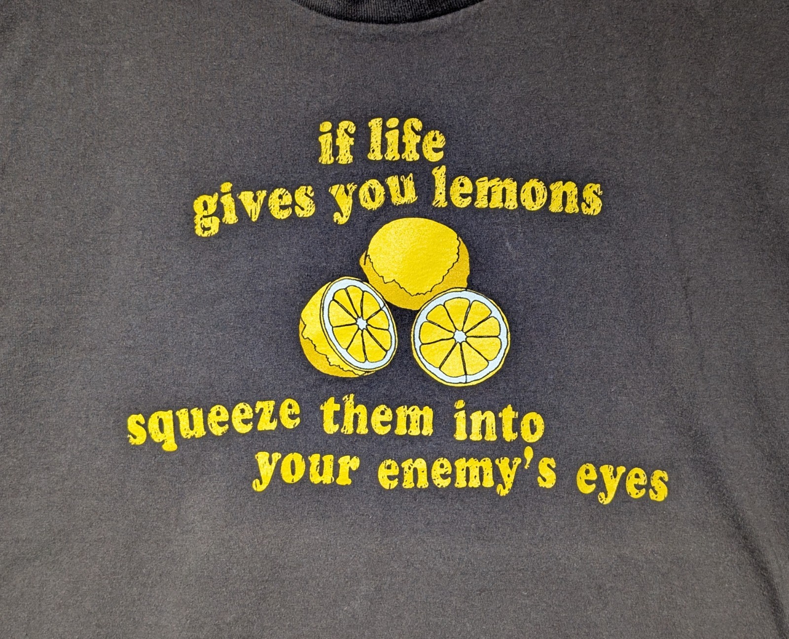 VTG Y2K Delta Pro Weight T Shirt Mens XL When Life Gives You Lemons Funny Tee gallery