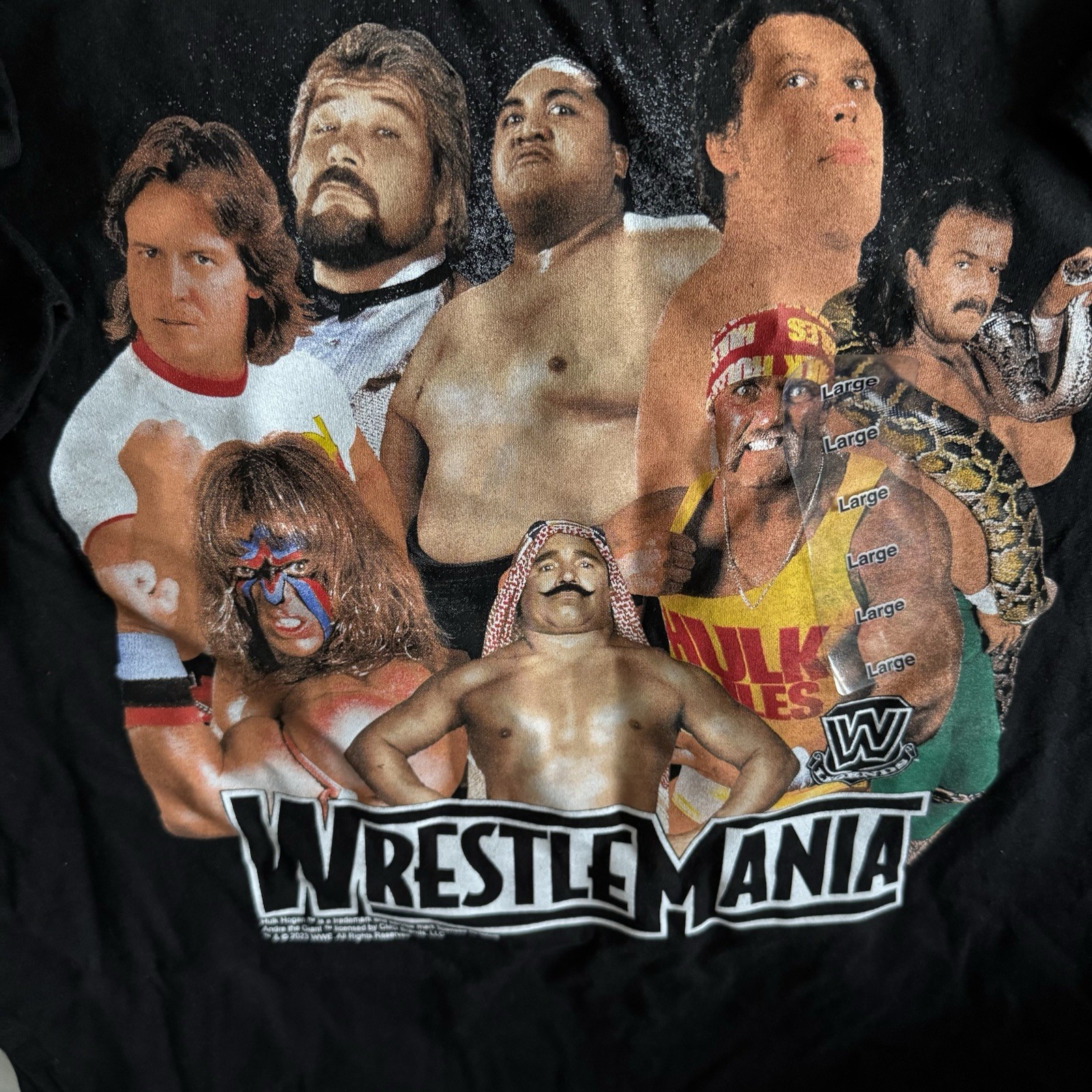 WWE Wrestle Mania Super Stars Legends Retro Graphic Shirt Hulk Hogan Andre Giant gallery