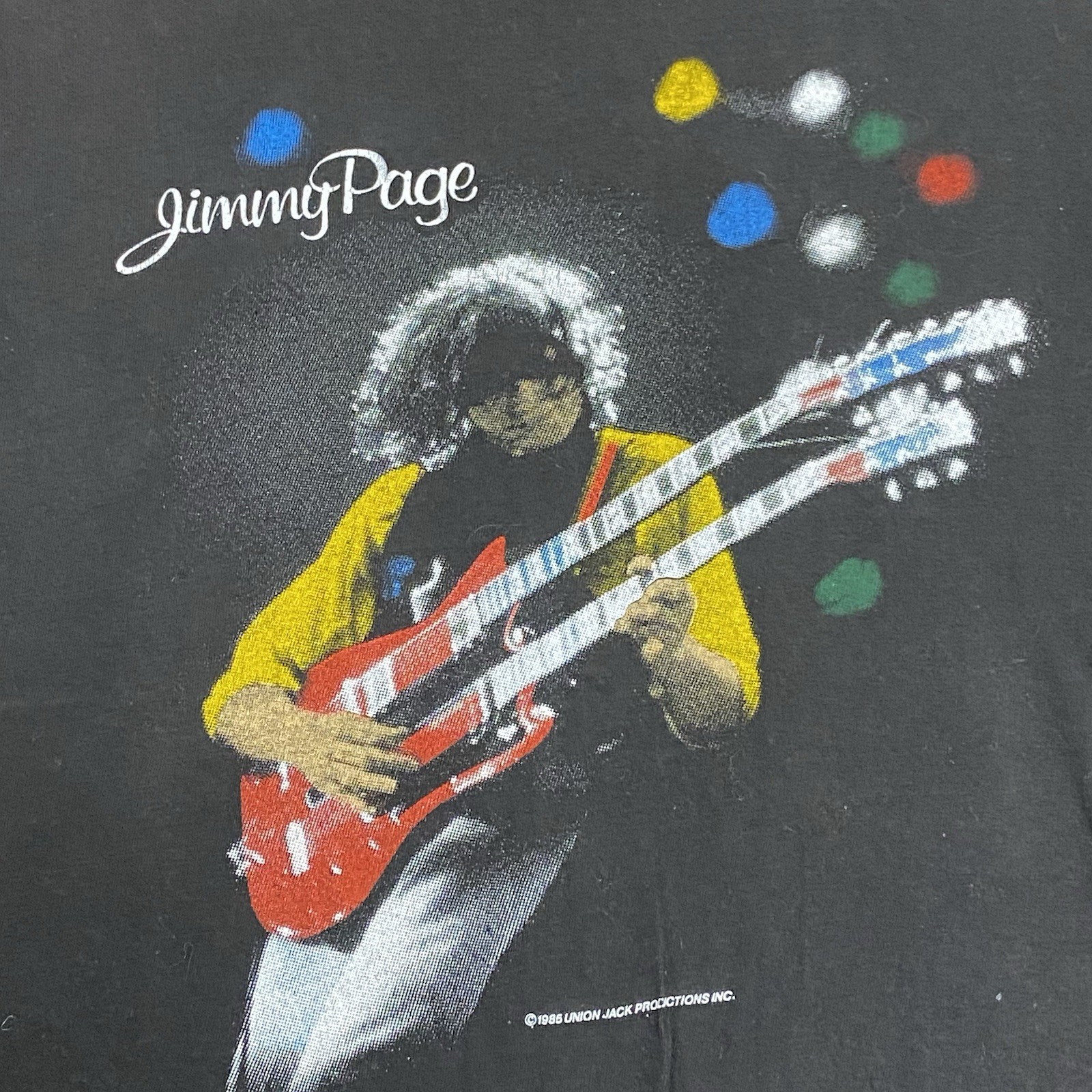 80s Jimmy Page T Shirt Medium 1985 The Firm Tour Rock Band Single Stitch Vintage gallery