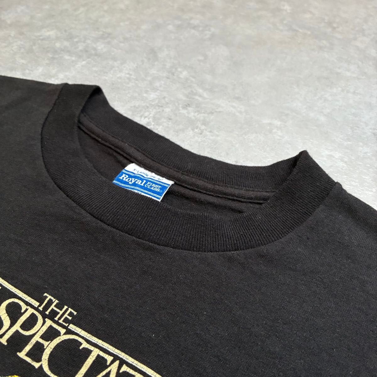 Royal FIRST CLASS 90s Vintage USA Made Wine Spectator Art T-Shirt XL Black gallery