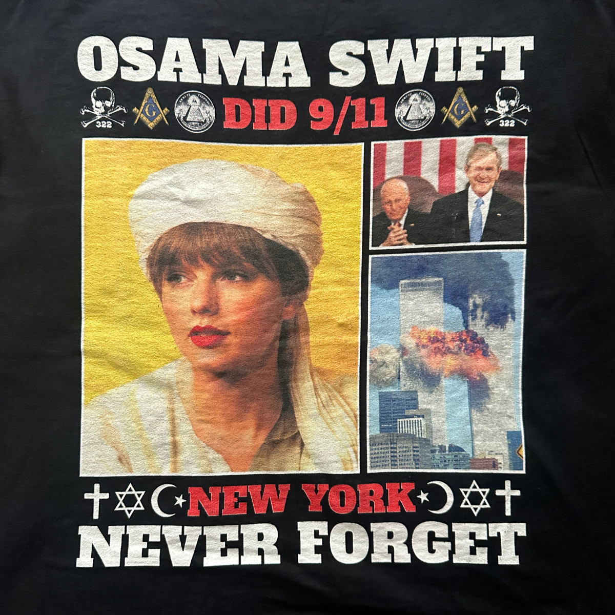 911 Osama Bin Laden George Bush Y2K Grunge T-shirt gallery