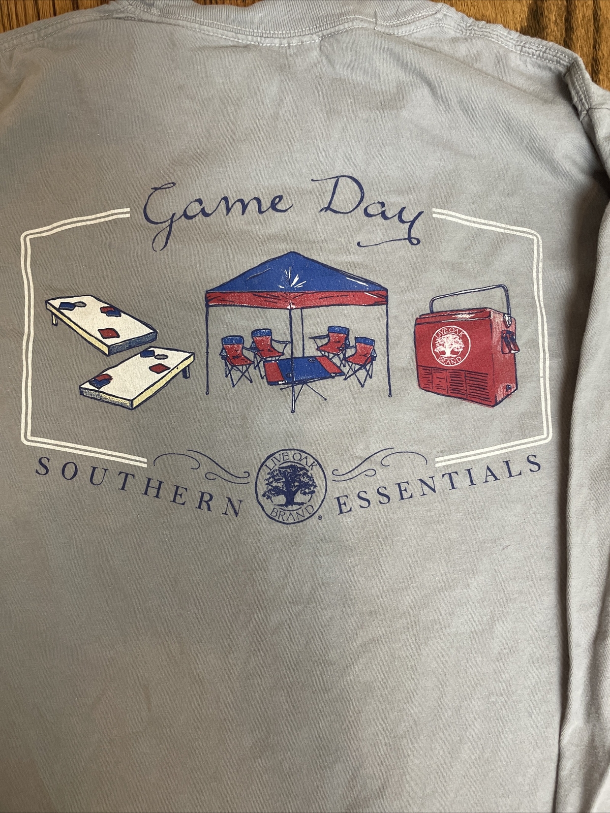 Men’s Live Oak Brand Game Day Southern Essentials Long Sleeve Tee Shirt – Small