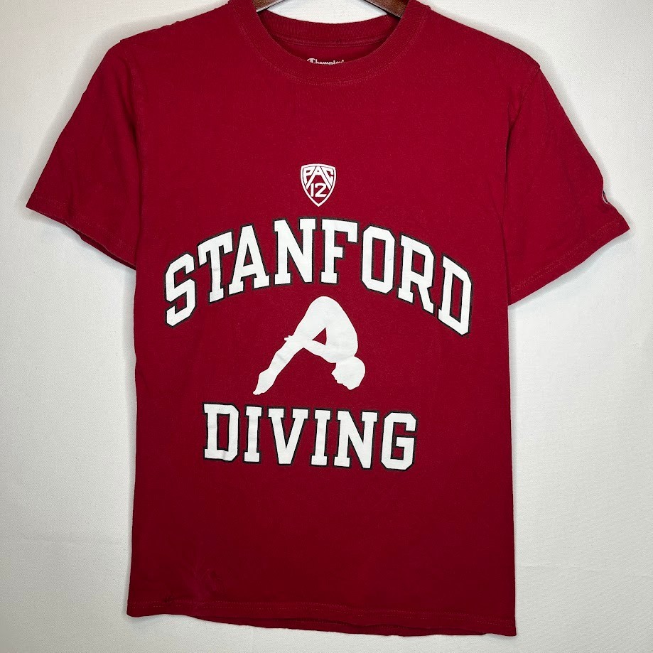 Champion Stanford Diving Graphic Tee Cardinal Red PAC-12 Men’s Size S