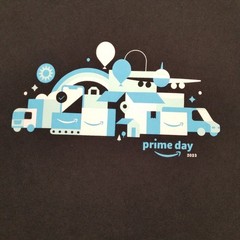 Amazon Prime Day 2023 Men’s Black Graphic T-Shirt Size XL Classic Casual