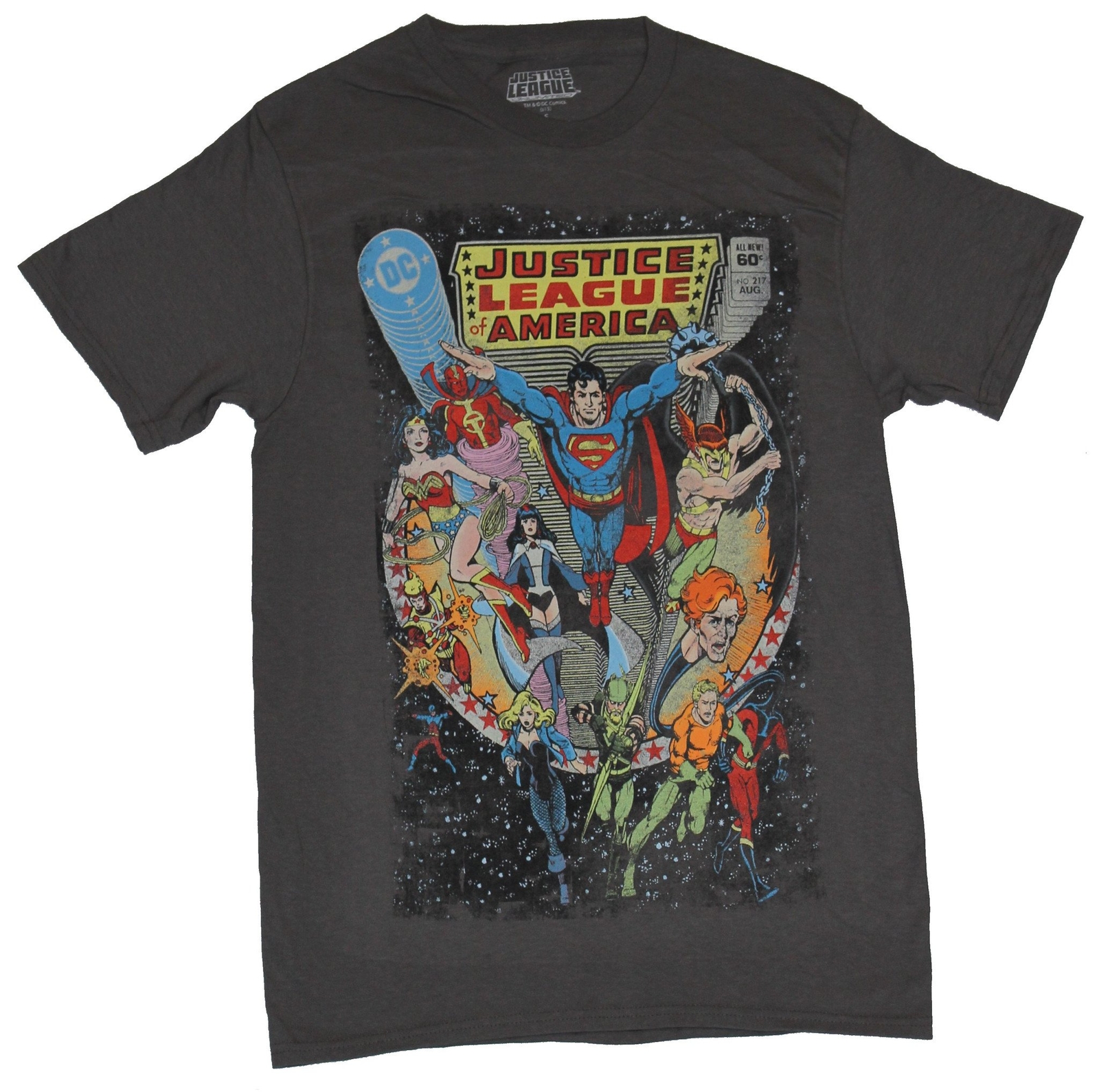 Justice League America (DC Comics) Mens T-Shirt - Cover of Issue 217 Perez Art gallery