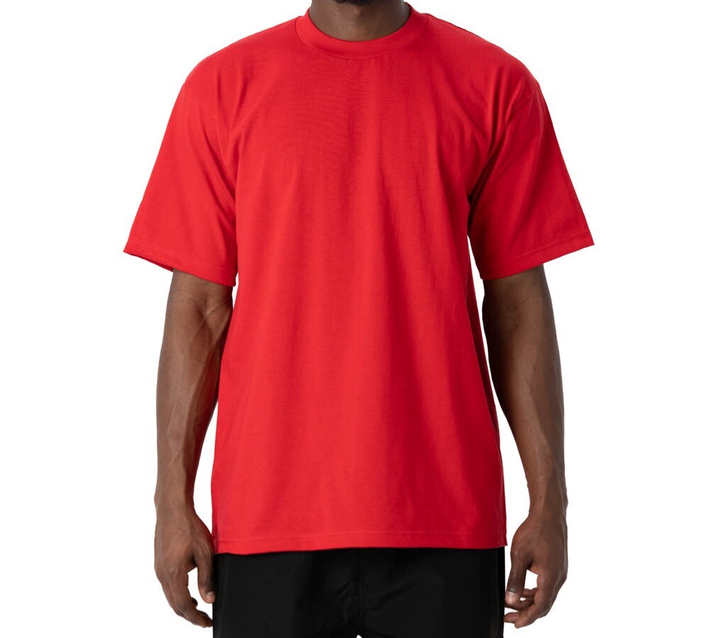 Pro Club Men's Heavyweight Plain Cotton Short Sleeve Crew Neck T-Shirt Big Tall gallery