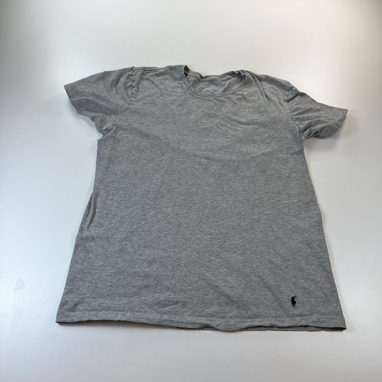 Polo Ralph Lauren Shirt Mens Medium Gray Crew Neck Classic Fit Pony Preppy